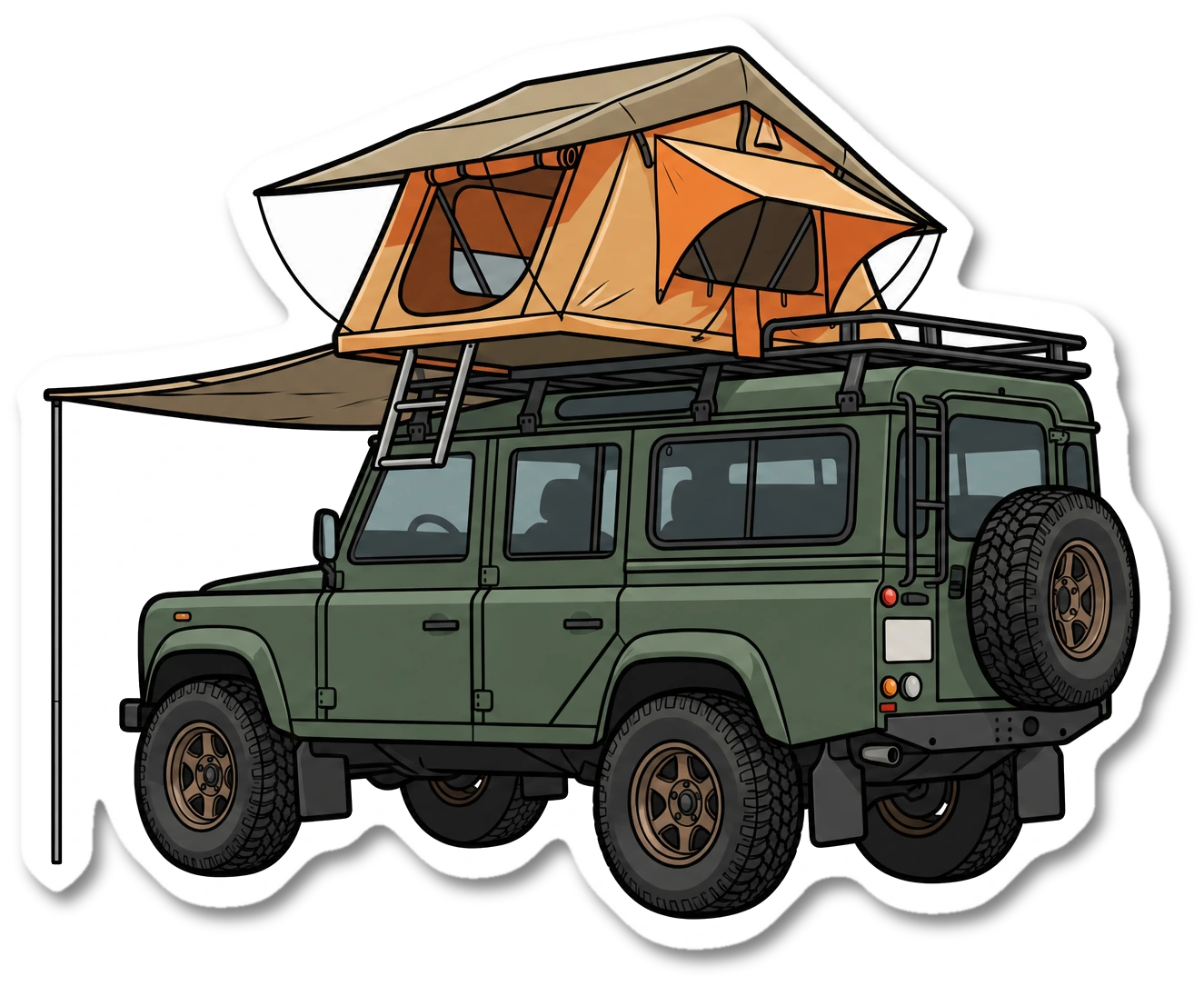 roof tents awnings sticker illustration