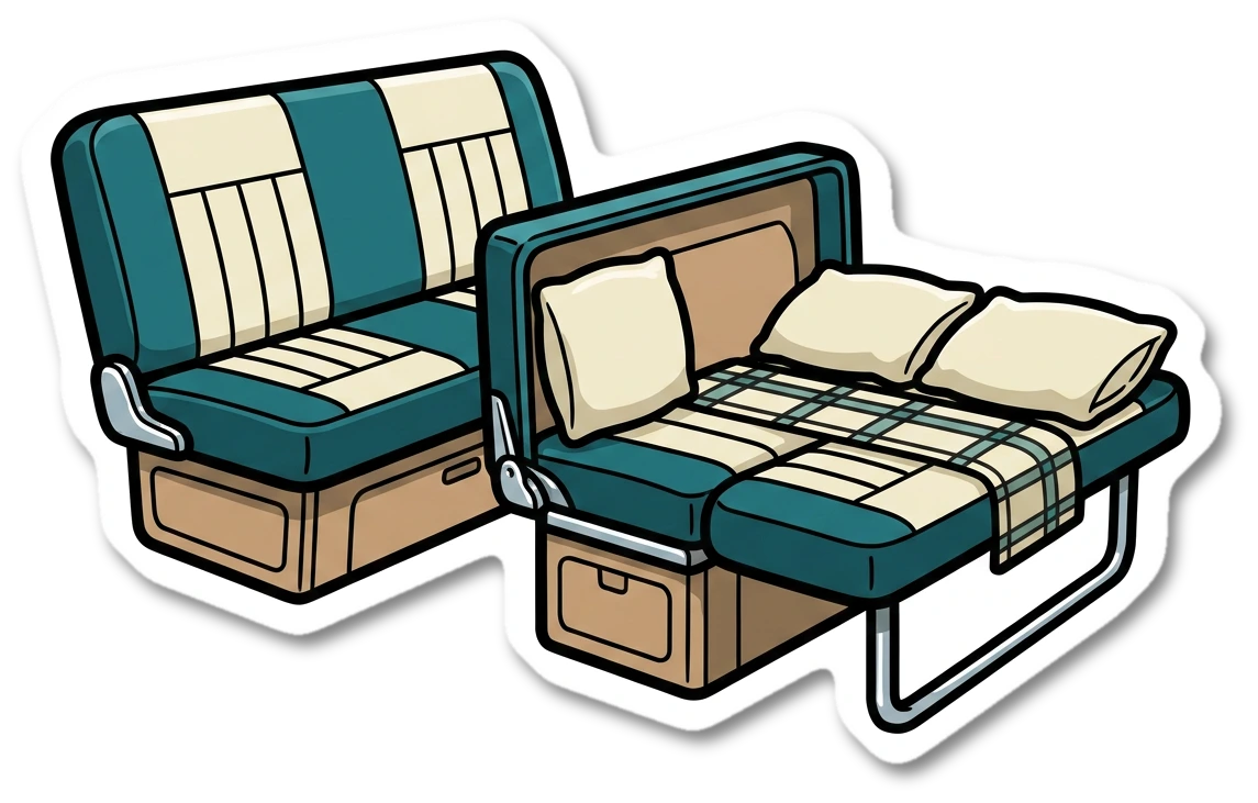 Rock and roll bed sticker illustration