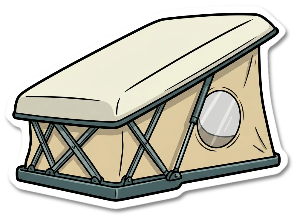 Pop-top campervan roof sticker illustration
