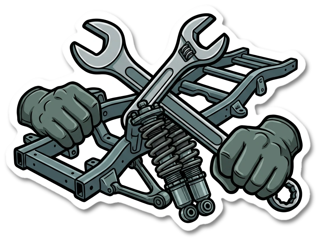 Bare chassis sticker illustration