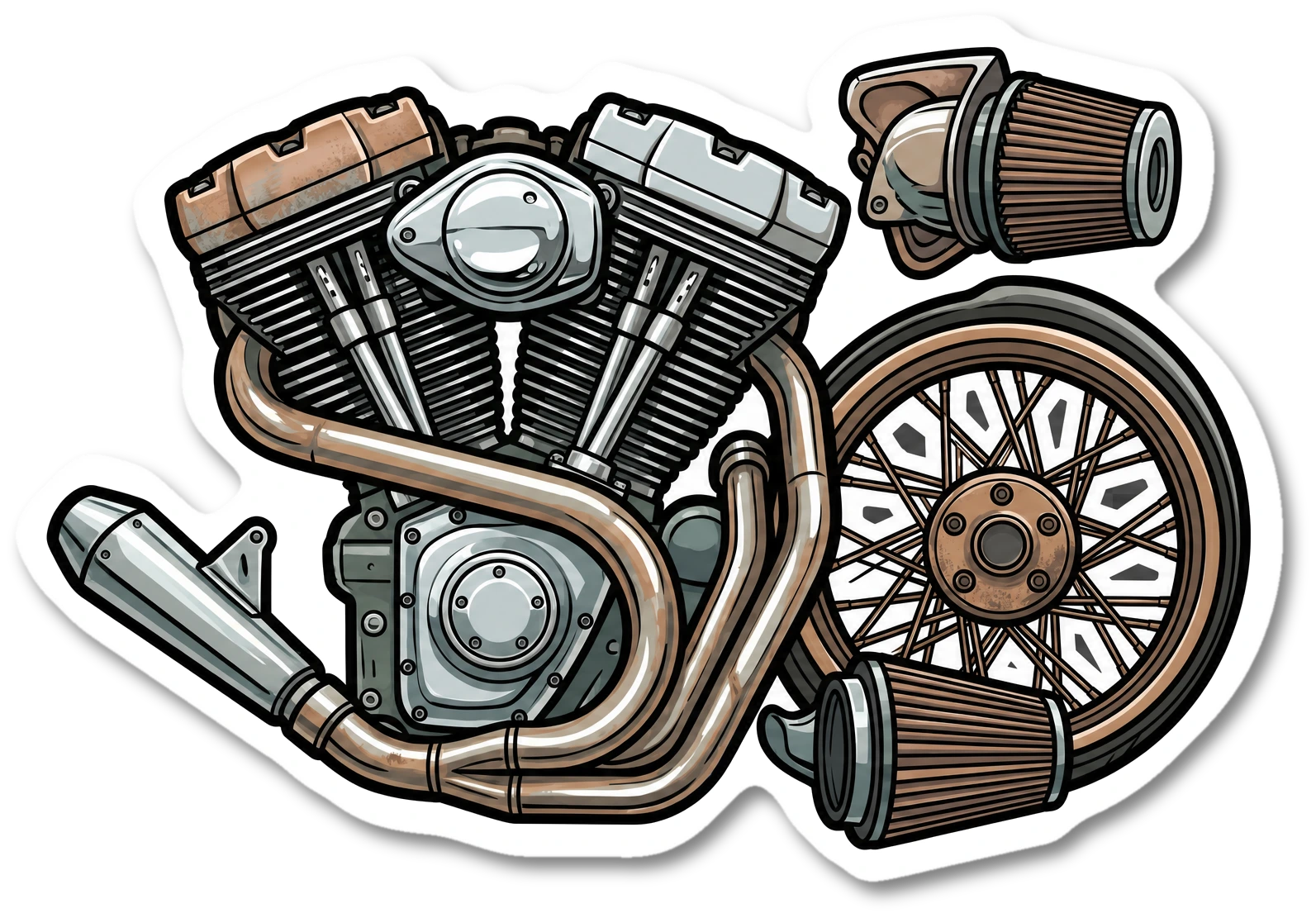 custom builds sticker illustration