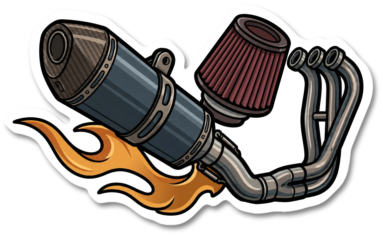 performance exhaust sticker illustration