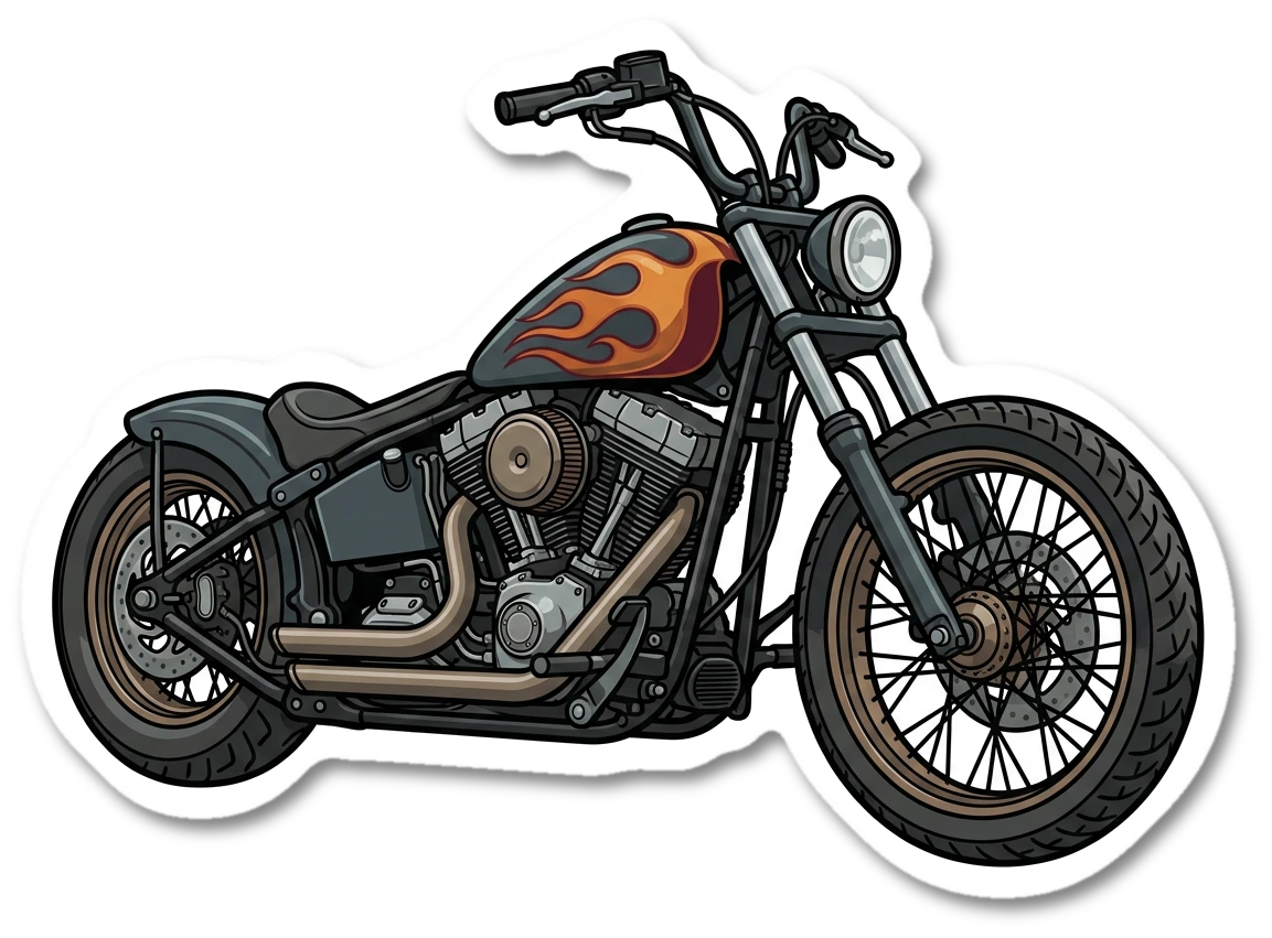 Custom motorcycle sticker illustration