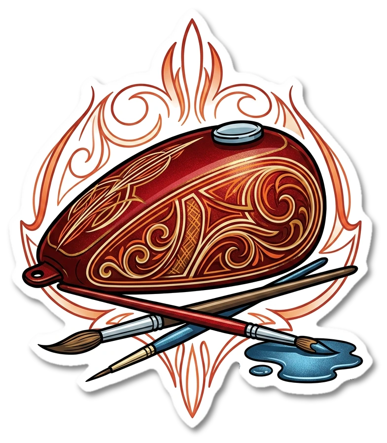 Bobber tank sticker illustration