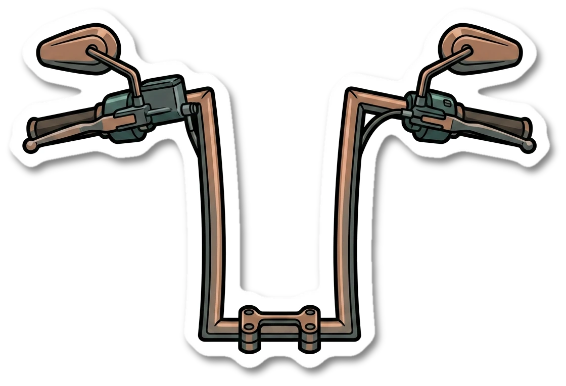 Handlebar setup sticker illustration