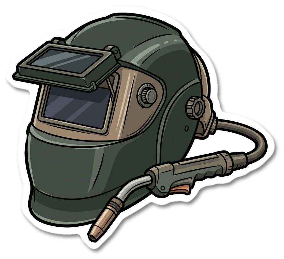 welding fabrication sticker illustration