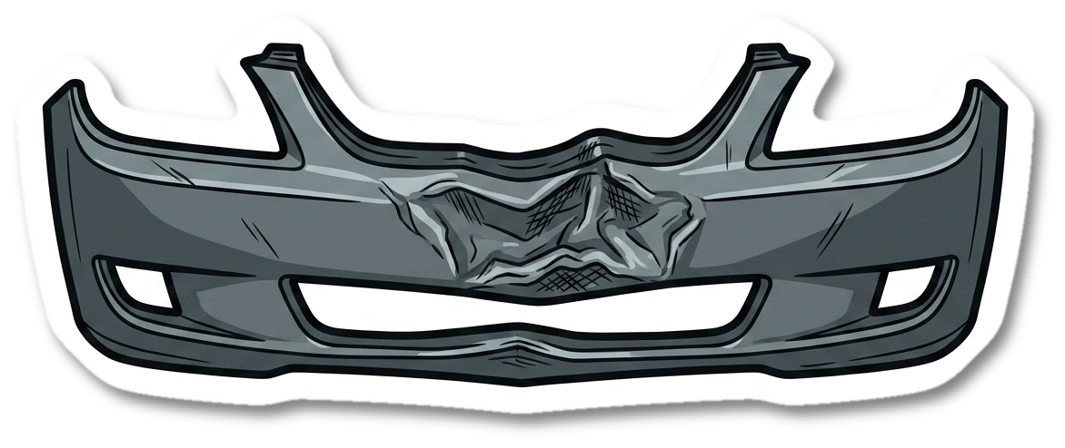 Car panel and hammer sticker illustration