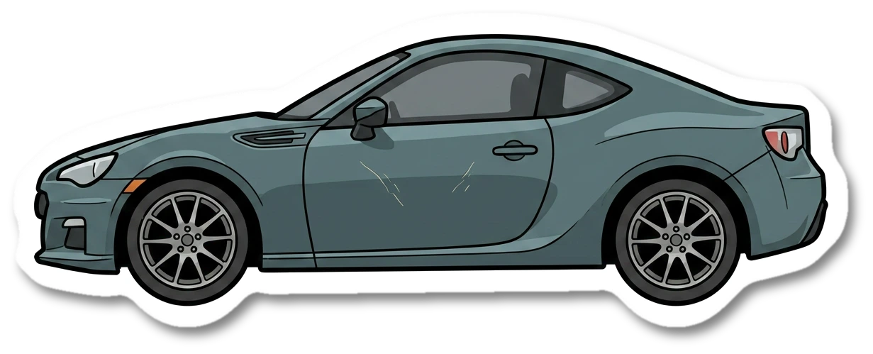 Car body repair sticker illustration