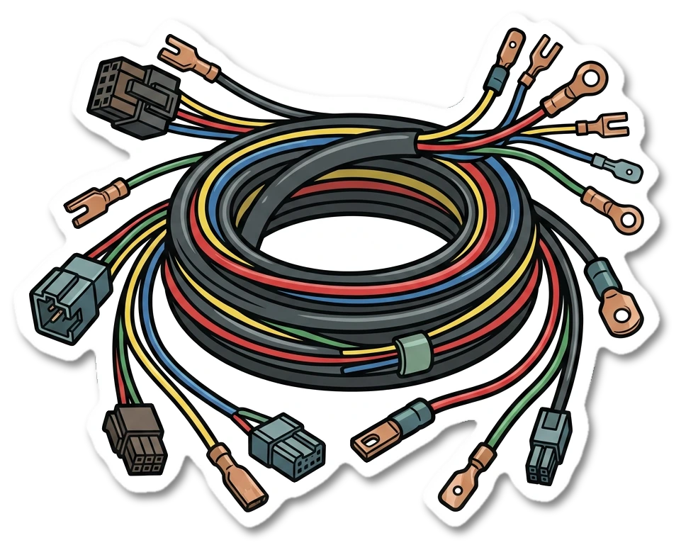 Wiring loom sticker illustration