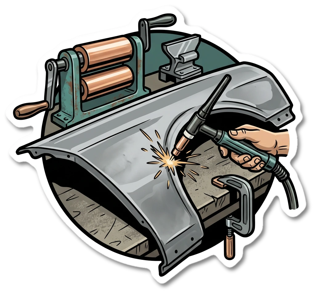Panel fabrication sticker illustration