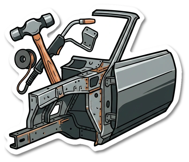 Welding mask sticker illustration