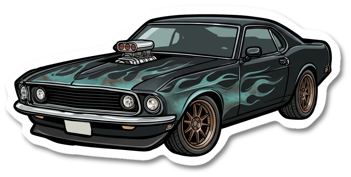 restomod conversions sticker illustration