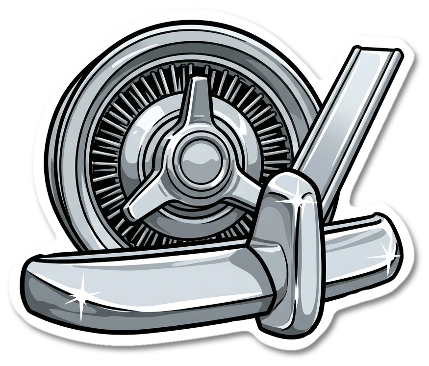 trim chrome brightwork sticker illustration