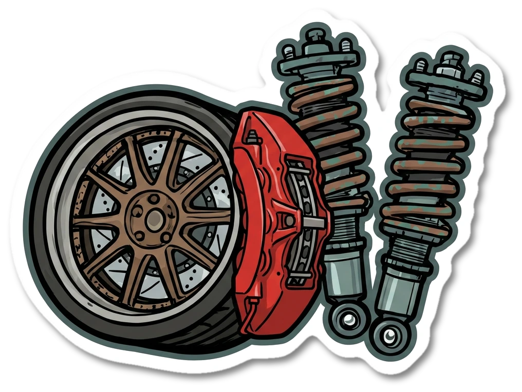 Alloy wheel sticker illustration