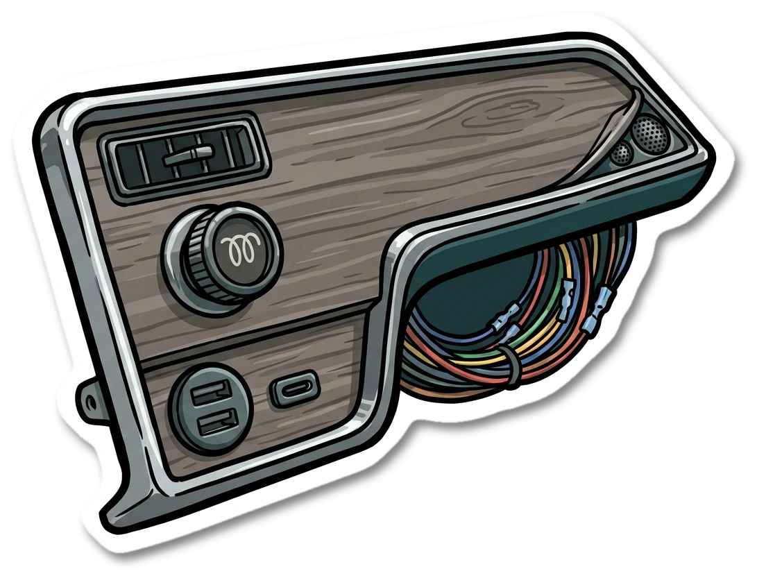 Audio system sticker illustration