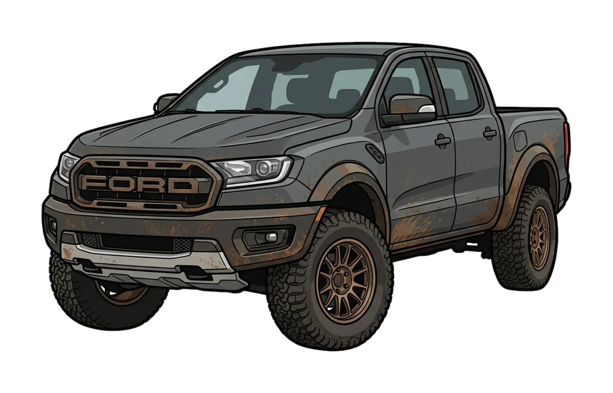 Ford Ranger pickup sticker illustration