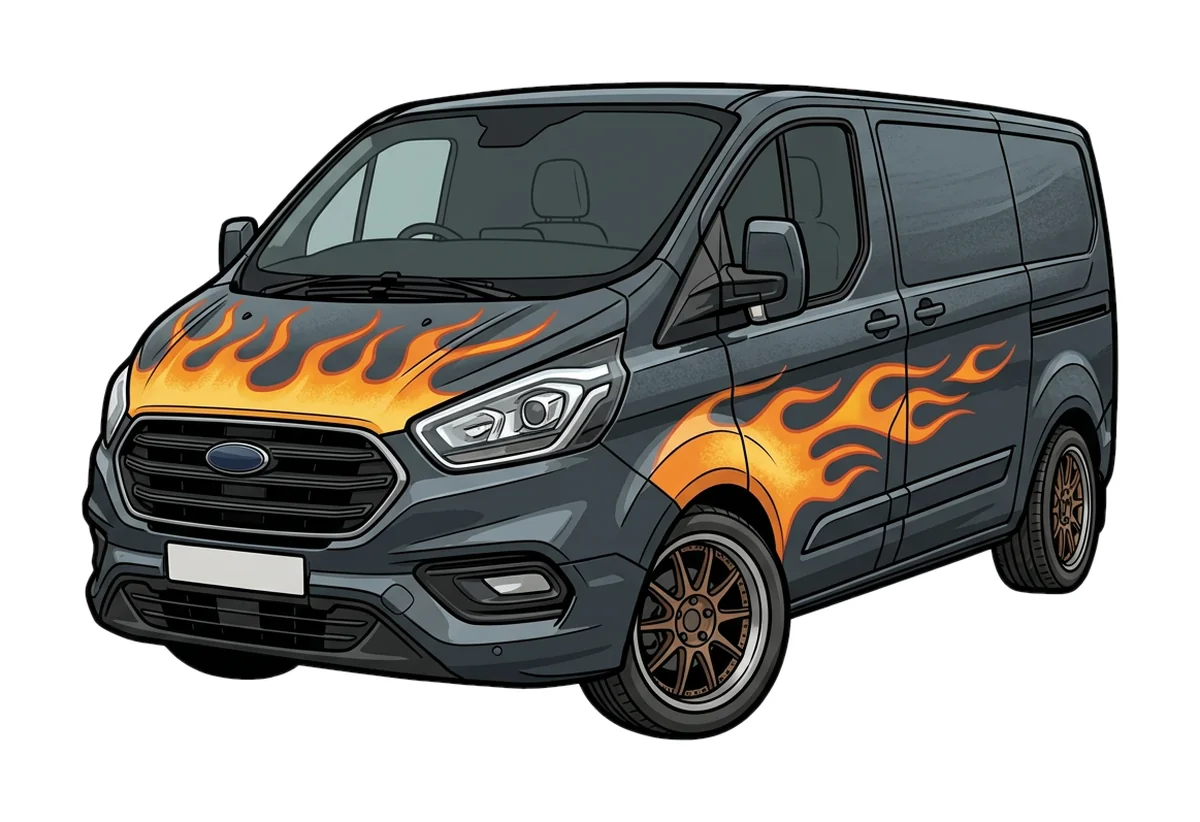 Ford Transit Custom van sticker illustration