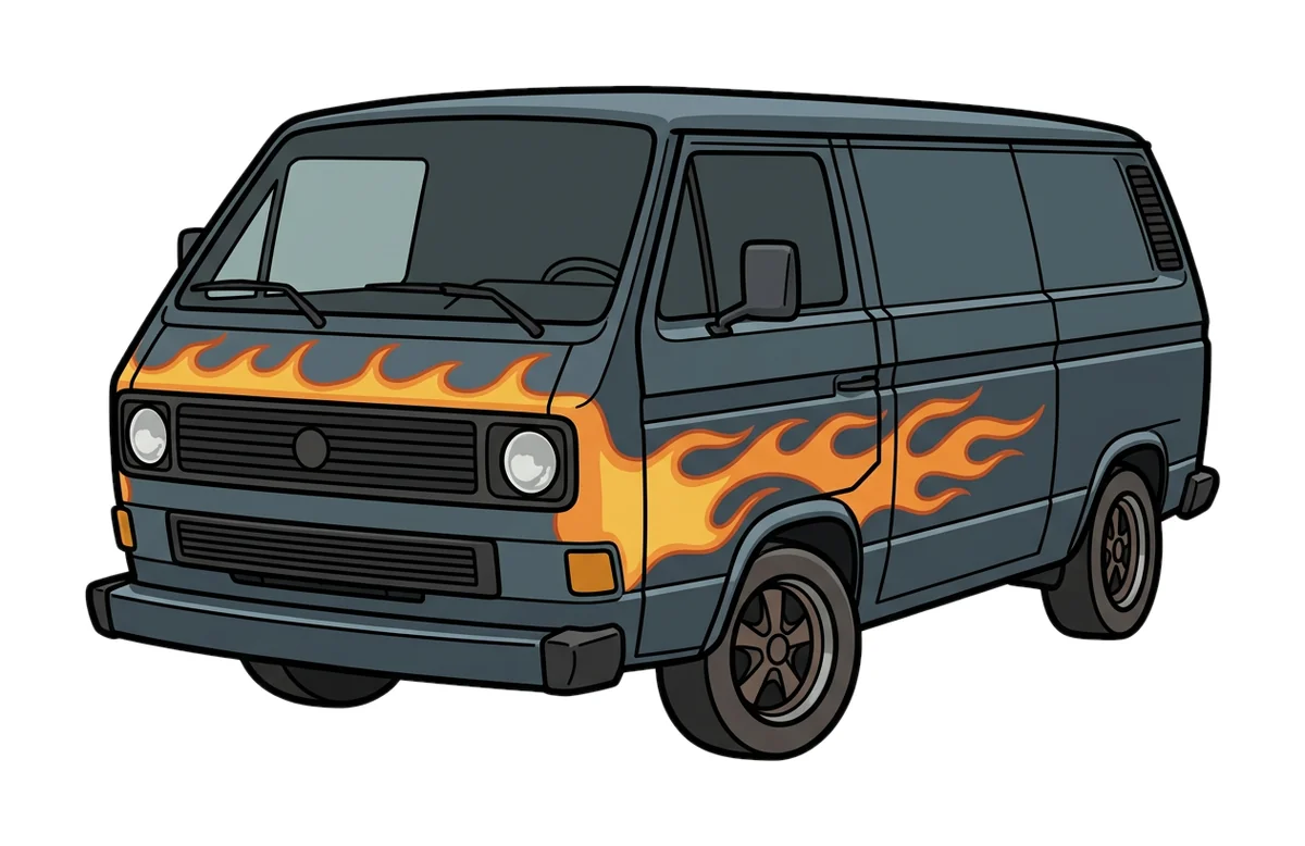 VW Transporter van sticker illustration